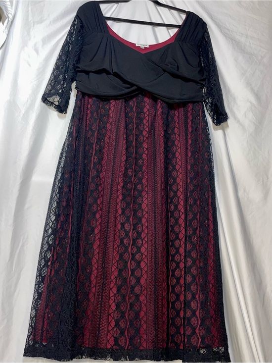 Kiyonna Dresses & Skirts - Kiyonna Red & Black Lace A-line Dress Size 2X Women's